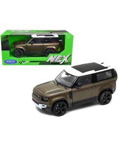 2020 Land Rover Defender Brown Metallic with White Top "NEX Models" 1/26 Diecast Model Car by Welly