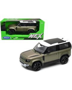 2020 Land Rover Defender Green Metallic with White Top "NEX Models" 1/26 Diecast Model Car by Welly