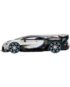 Bugatti Vision Gran Turismo Silver Metallic and Carbon Limited Edition to 9600 pieces Worldwide 1/64 Diecast Model Car by Mini GT