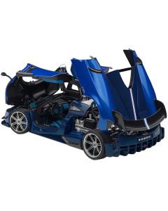 Pagani Huayra BC Blu Francia / Candy Blue Metallic with Carbon Accents 1/18 Model Car by Autoart