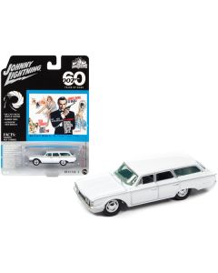 1960 Ford Ranch Wagon White 007 James Bond "From Russia With Love" (1963) Movie "Pop Culture" 2022 Release 2 1/64 Diecast Model Car by Johnny Lightning