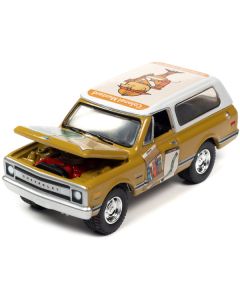 1970 Chevrolet Blazer Mustard Yellow with White Top (Colonel Mustard) w/Poker Chip Collector's Token 