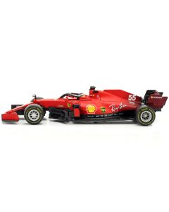 Ferrari SF21 #55 Carlos Sainz Formula One F1 Car "Ferrari Racing" Series 1/18 Diecast Model Car by Bburago