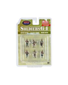 "Soldiers 64" 6 piece Diecast Set Military Figures Limited Edition to 4800 pieces Worldwide for 1/64 Scale Models by American Diorama