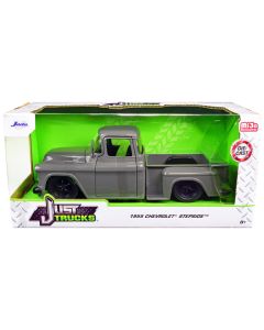 1955 Chevrolet Stepside Pickup Truck Gray "Just Trucks" Series 1/24 Diecast Model Car by Jada