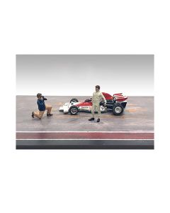 "Race Day" Two Diecast Figures Set 1 for 1/43 Scale Models by American Diorama