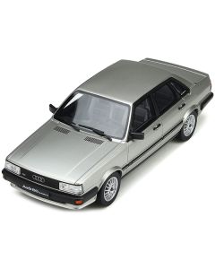 1983 Audi 80 Quattro Zermatt Silver Metallic with Black Stripes Limited Edition to 2000 pieces Worldwide 1/18 Model Car by Otto Mobile