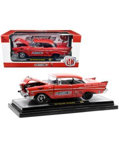 1957 Chevrolet 210 Hardtop Red Heavy Metallic with Graphics "Mr. Gasket Co." Limited Edition to 6550 pieces Worldwide 1/24 Diecast Model Car by M2 Machines