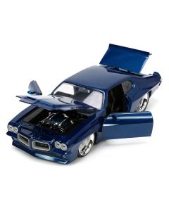 1971 Pontiac GTO Dark Blue Metallic "Bigtime Muscle" Series 1/24 Diecast Model Car by Jada