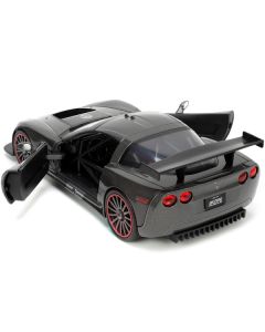 2005 Chevrolet Corvette C6-R Dark Gray Metallic "Corvette Racing" "Bigtime Muscle" Series 1/24 Diecast Model Car by Jada