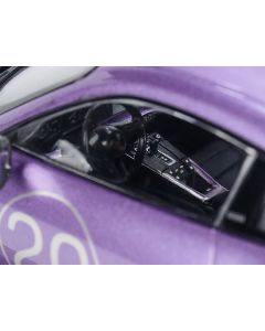 2021 Porsche 911 Turbo S with SportDesign Package #20 Viola Purple Metallic with Silver Stripes Limited Edition to 504 pieces Worldwide 1/18 Diecast Model Car by Minichamps