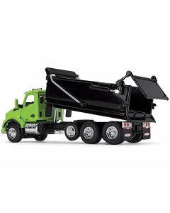 Kenworth T880 Day Cab with Rogue Transfer Dump Body Truck Lime Green and Black 1/64 Diecast Model by DCP/First Gear