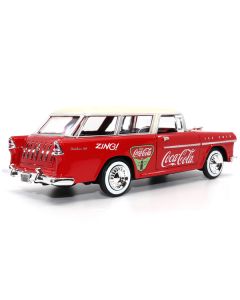 1955 Chevrolet Bel Air Nomad Red with White Top "Coca-Cola" 1/24 Diecast Model Car by Motor City Classics