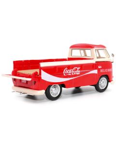 1962 Volkswagen T1 Pickup Truck Red and White "Refreshing Coca-Cola" 1/43 Diecast Model Car by Motor City Classics