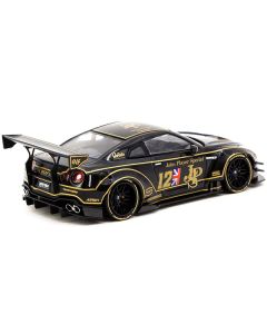 Nissan GT-R R35 Type 2 LB-Works RHD (Right Hand Drive) #12 Black "John Player Special" 1/43 Diecast Model Car by Tarmac Works