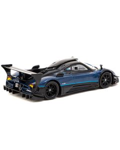 Pagani Zonda Revolucion Blue Metallic and Black with Light Blue Stripes "Global64" Series 1/64 Diecast Model Car by Tarmac Works