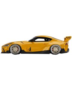 Toyota Pandem GR Supra V1.0 Yellow with Graphics 1/18 Model Car by Top Speed