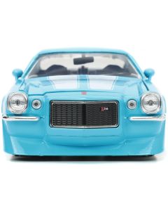 1971 Chevrolet Camaro Z/28 Light Blue with White Stripes "Bigtime Muscle" Series 1/24 Diecast Model Car by Jada