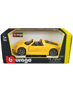 Porsche 918 Spyder Yellow 1/24 Diecast Model Car by Bburago