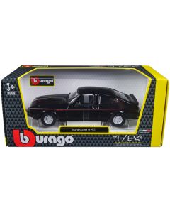 1982 Ford Capri Black with Stripes 1/24 Diecast Model Car by Bburago