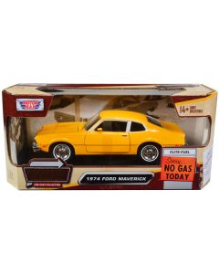 1974 Ford Maverick Yellow "Forgotten Classics" 1/24 Diecast Model Car by Motormax