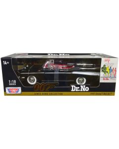 1957 Chevrolet Bel Air Convertible Black James Bond 007 "Dr. No" (1962) Movie 1/18 Diecast Model Car by Motormax