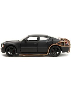 2006 Dodge Charger Matt Black with Outer Cage "Fast & Furious" Movie 1/24 Diecast Model Car by Jada