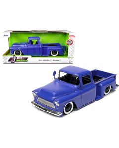 1955 Chevrolet Stepside Pickup Truck Matt Blue "Just Trucks" Series 1/24 Diecast Model Car by Jada