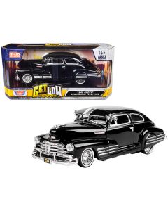 1948 Chevrolet Aerosedan Fleetside Lowrider Black "Get Low" Series 1/24 Diecast Model Car by Motormax