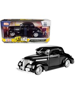 1939 Chevrolet Coupe Lowrider Black "Get Low" Series 1/24 Diecast Model Car by Motormax