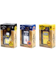 "Vintage Gas Pump" Set of 3 Pumps Series 12 1/18 Diecast Models by Greenlight