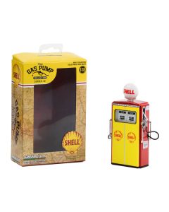 1954 Tokheim 350 Twin Gas Pump "Shell Oil" Yellow and Red "Vintage Gas Pumps" Series 12 1/18 Diecast Model by Greenlight