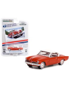 1953 Studebaker Starliner Red with White Top USPS (United States Postal Service) "America on the Move" "Hobby Exclusive" Series 1/64 Diecast Model Car by Greenlight