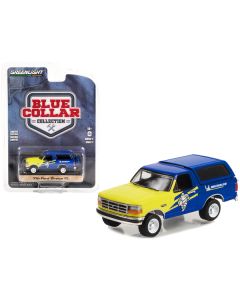 1996 Ford Bronco XL Blue and Yellow "Michelin Tires" "Blue Collar Collection" Series 11 1/64 Diecast Model Car by Greenlight