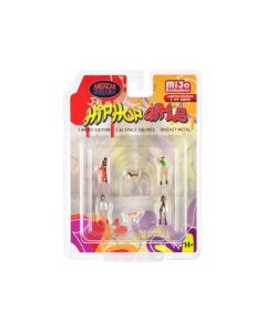 "Hip Hop Girls" 6 piece Diecast Set (4 Women 2 Dog Figures) Limited Edition to 4800 pieces Worldwide 1/64 Scale Models by American Diorama