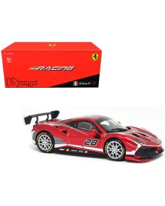 2020 Ferrari 488 Challenge EVO #28 Red with Graphics "Racing" Series 1/43 Diecast Model Car by Bburago