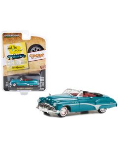 1949 Buick Roadmaster Blue Metallic with Red Interior "Jewel Box Just For You!" "Vintage Ad Cars" Series 8 1/64 Diecast Model Car by Greenlight