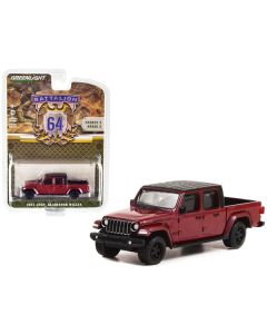 2021 Jeep Gladiator Willys Pickup Truck Snazzberry Red Metallic with Black Top "Battalion 64" Release 2 1/64 Diecast Model Car by Greenlight