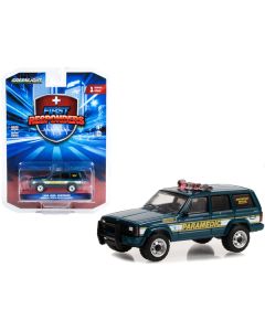 1998 Jeep Cherokee Blue "Greenport Rescue Squad Paramedic Greenport New York" "First Responders" Series 1 1/64 Diecast Model Car by Greenlight