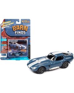 1964 Shelby Cobra Daytona Coupe Viking Blue Metallic with White Stripes "Barn Finds" Limited Edition to 12834 pieces Worldwide "Street Freaks" Series 1/64 Diecast Model Car by Johnny Lightning