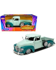 1953 Chevrolet 3100 Pickup Truck Lowrider Light Green and Teal Two-Tone "Low Rider Collection" 1/24 Diecast Model Car by Welly