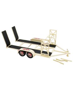 Tandem Car Trailer with Tire Rack Beige "Holman Moody - Competition Proven" 1/18 Diecast Model by GMP