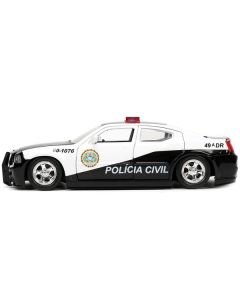 2006 Dodge Charger Police Black and White "Policia Civil" "Fast & Furious" Series 1/24 Diecast Model Car by Jada