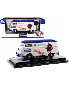 1960 Volkswagen Delivery Van "Hostess Ding Dongs" Wimbledon White with Blue Top Limited Edition to 8350 pieces Worldwide 1/24 Diecast Model Car by M2 Machines