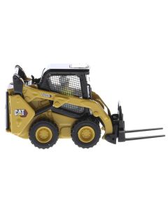 CAT Caterpillar 242D3 Wheeled Skid Steer Loader with Work Tools and Operator Yellow "High Line Series" 1/50 Diecast Model by Diecast Masters