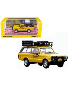 Land Rover Range Rover Classic "Camel Trophy 1982" Yellow with Roof Rack Tool Box and 4 Oil Container Accessories 1/64 Diecast Model Car by Inno Models