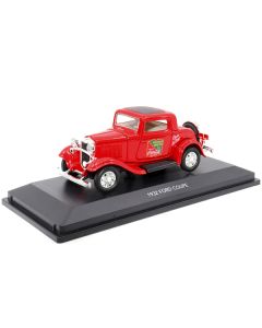 1932 Ford Coupe "Coca-Cola" Red with Black Top 1/43 Diecast Model Car by Motor City Classics