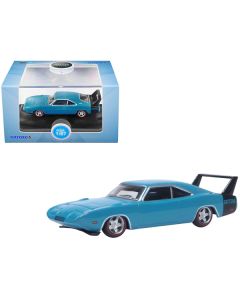 1969 Dodge Charger Daytona Bright Blue with Black Tail Stripe 1/87 (HO) Scale Diecast Model Car by Oxford Diecast