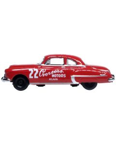 1949 Oldsmobile Rocket 88 Coupe #22 "Overseas Motors Atlanta" Red 1/87 (HO) Scale Diecast Model Car by Oxford Diecast