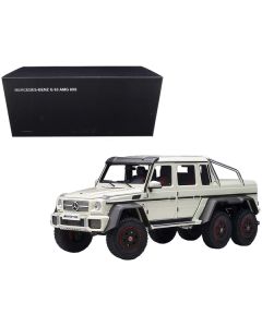 Mercedes Benz G63 AMG 6x6 Designo Diamond White with Carbon Accents 1/18 Model Car by Autoart